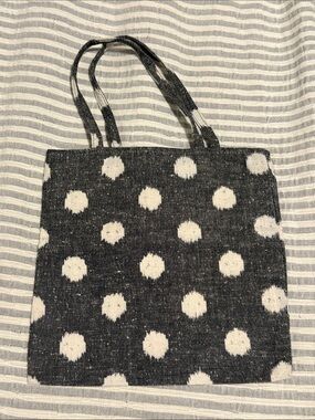 MUJI Mini Black and White Polka Dot Tote Bag